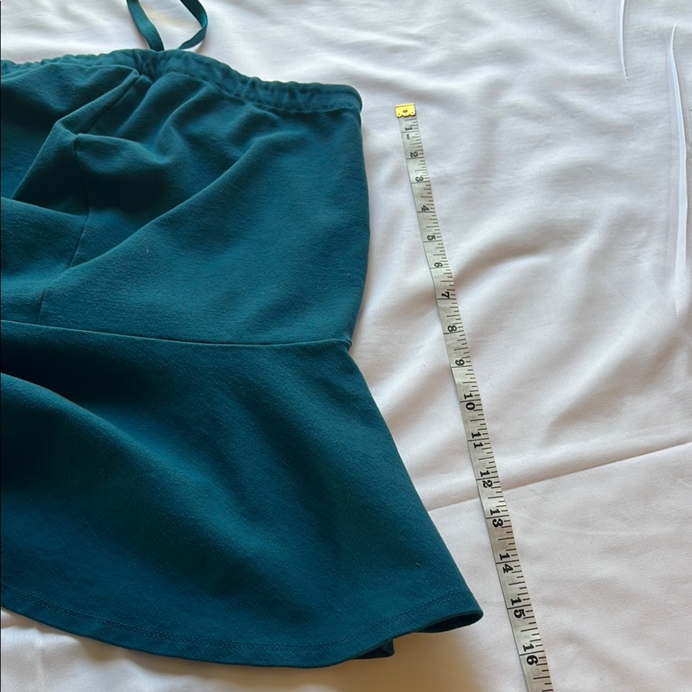 Lane Bryant Women Plus Size 22/24 Dark Teal Peplum Tube Top Removable Straps EUC - Picture 6 of 7